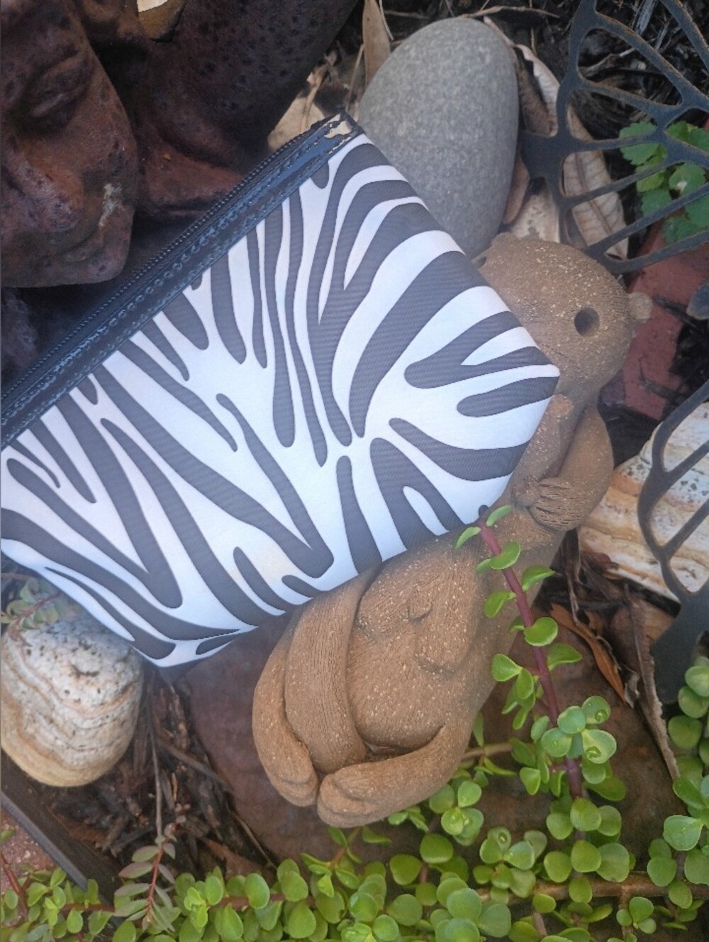 Modela Zebra Print Black and White Cosmetic Pouch - 5.5x7.5